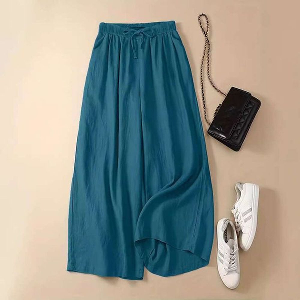 new fashionable high waist slimming wide leg loose casual