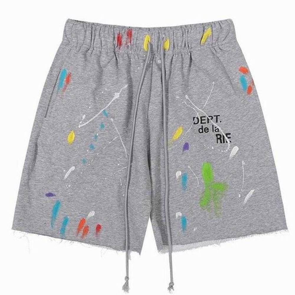New 2023 Galleryes Dept Mens Shorts Fashion Designer Pants Sweat Pant Speckled Men's Women's Loose Casual ShortMJ9K