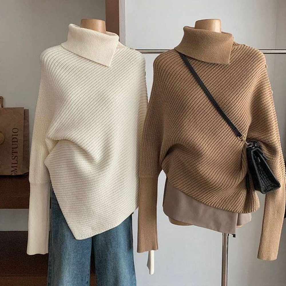 new high collar fleece sweater for womens autumn and winter