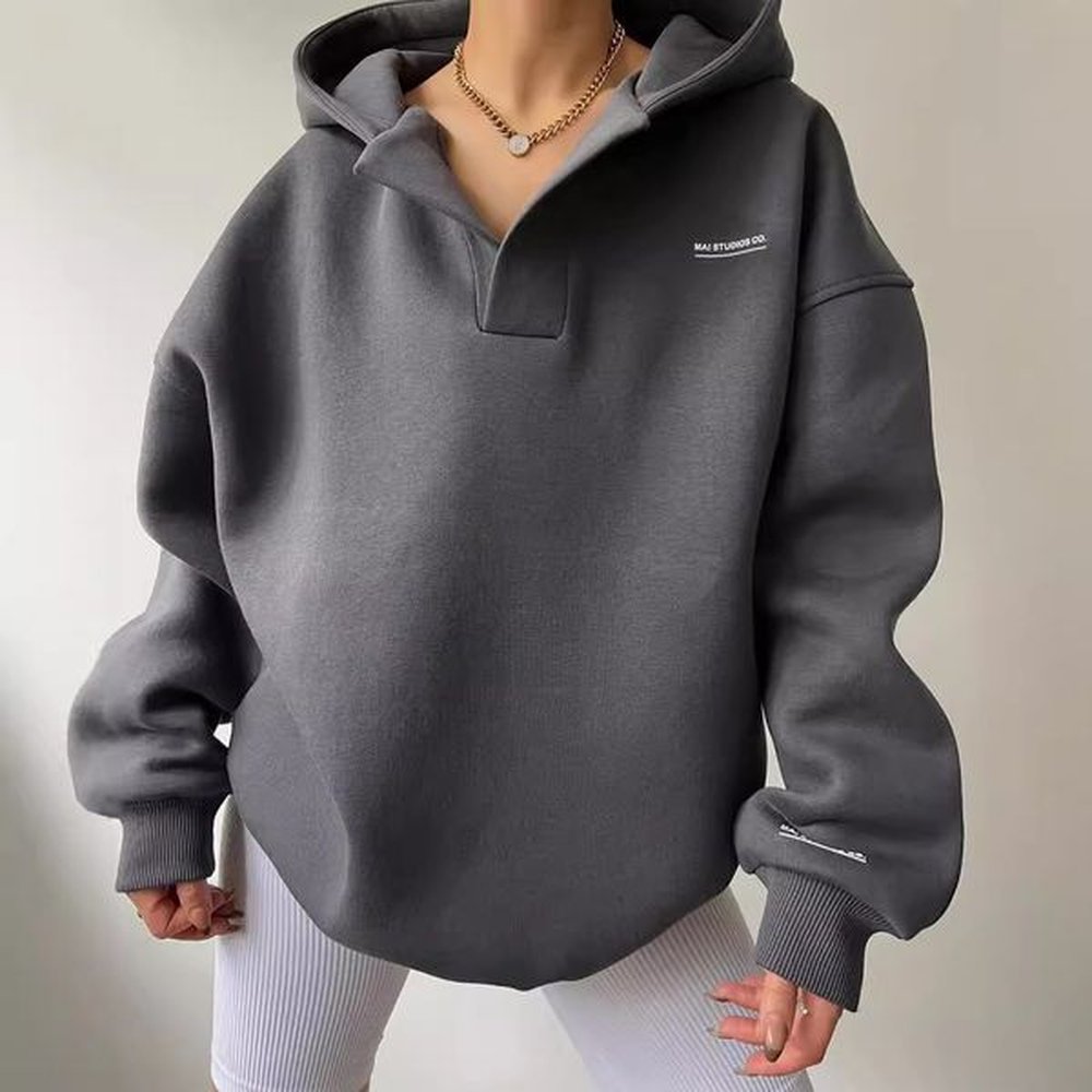 new lazy hooded printed long sleeved basic versatile hoodie