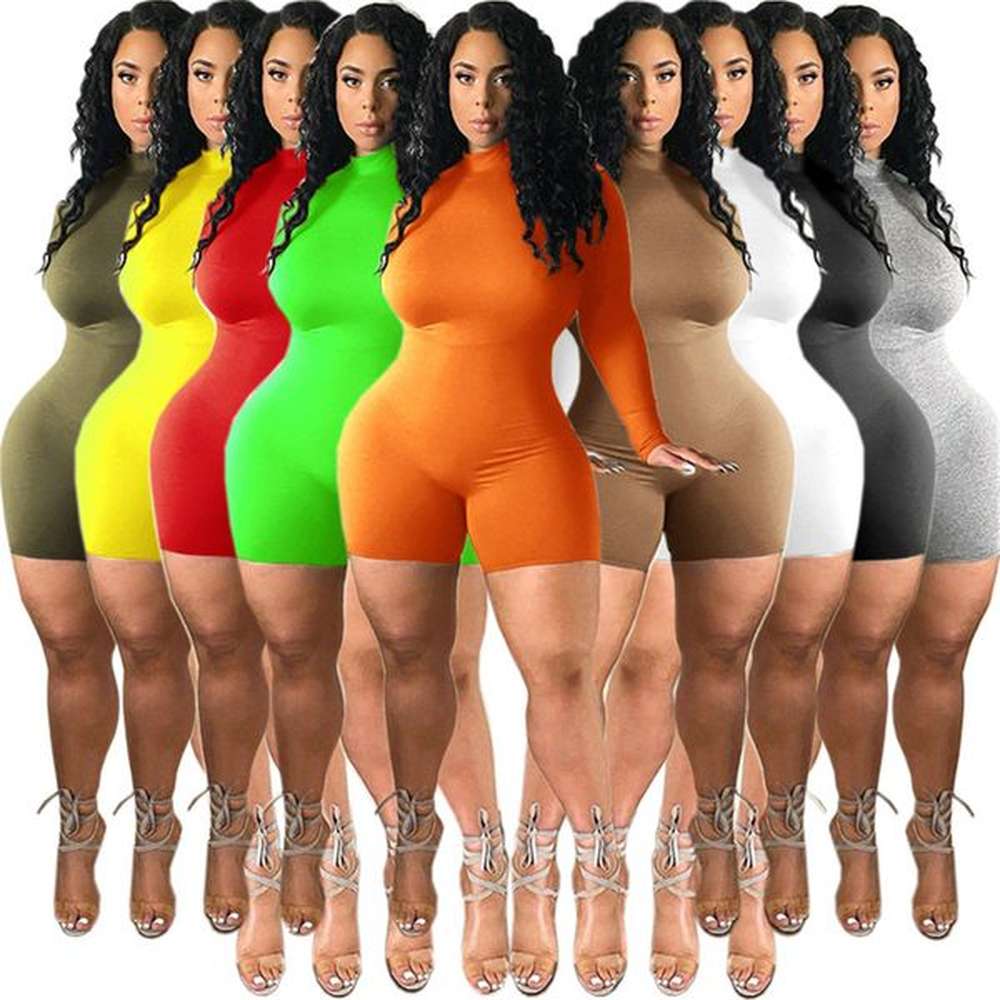 new long sleeve rompers spring summer women bodycon jumpsuits
