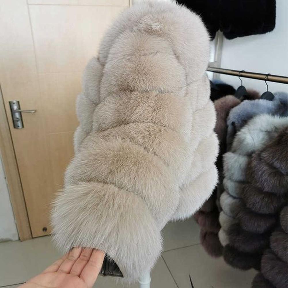 new maomaokong fashion natural real fox fur coat women