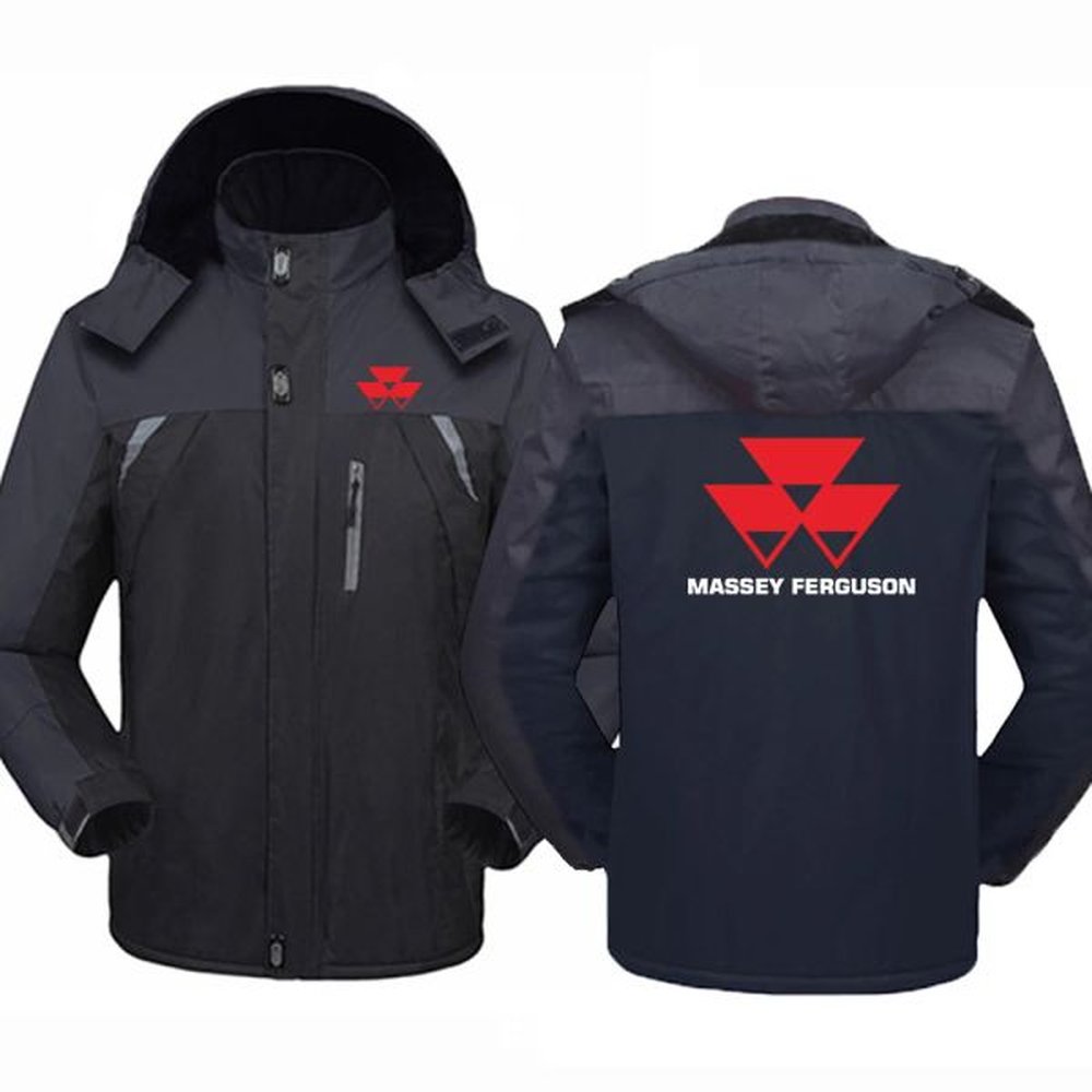 2024 New Massey Ferguson Spring Autumn Men Windproof Windbreak Thick Warm Jacket Parkas Coat Hooded Parkas Comfortable Jacket
