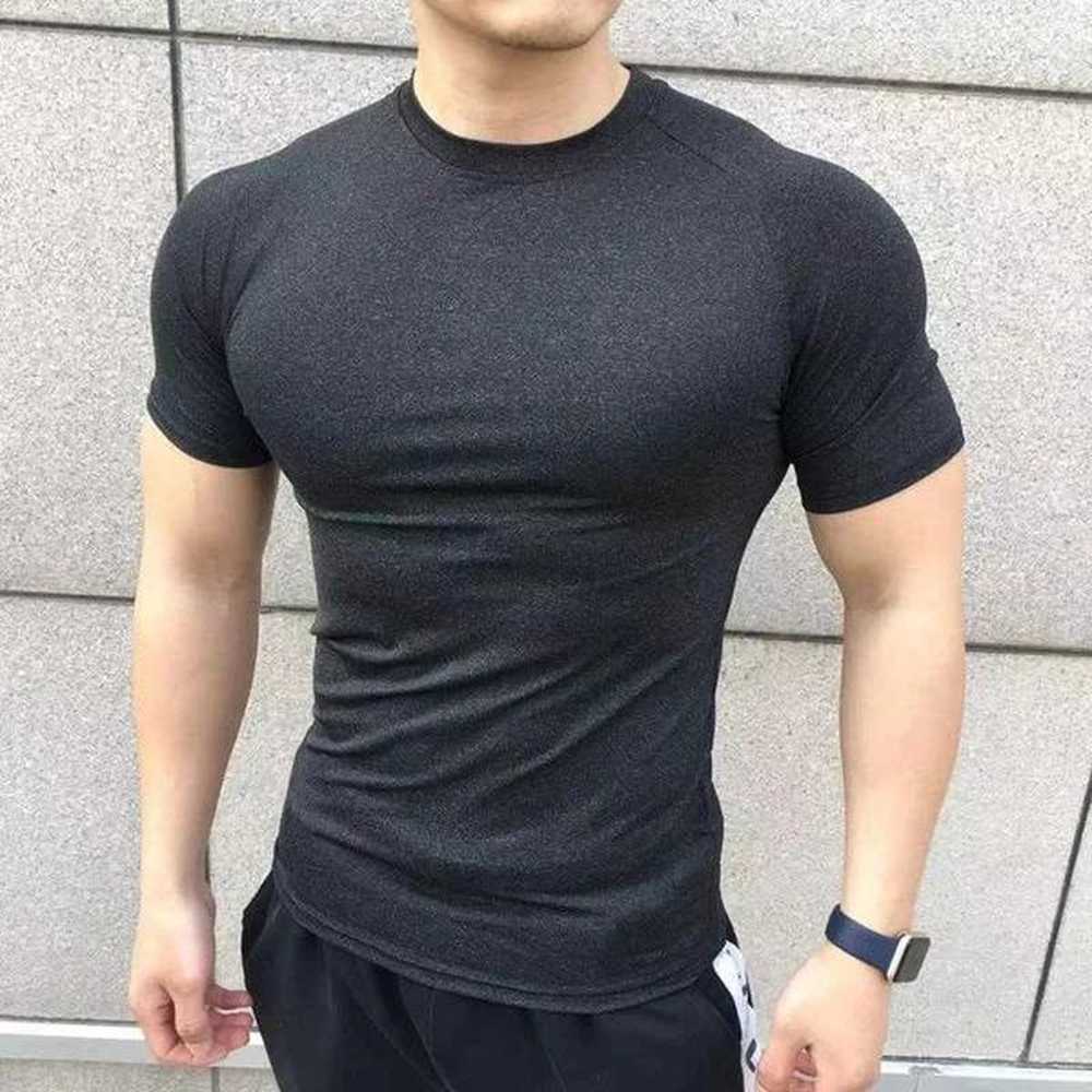 2024 New Men Summer Short Slve T Shirt Running Sport Gym Compression T Shirt Workout Casual High Quty Tops ClothingC241031