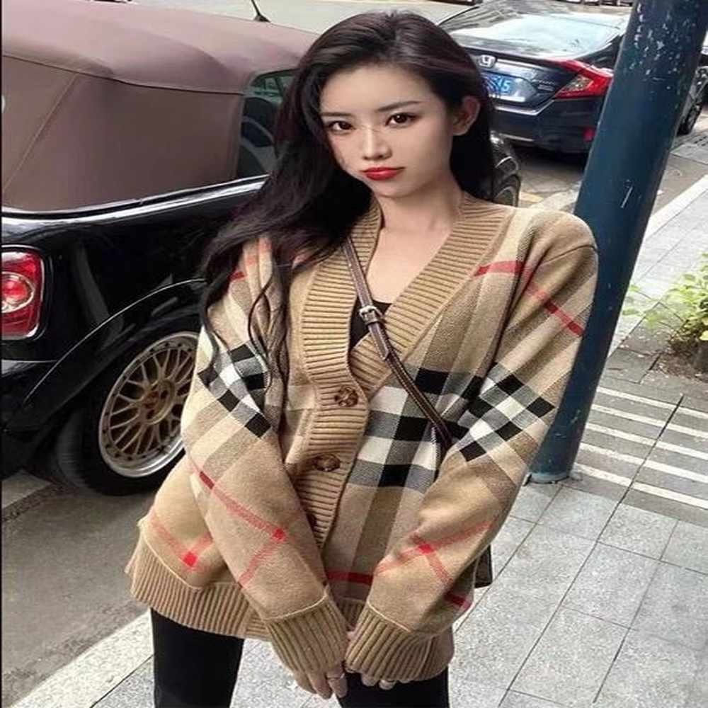 new mens and womens cardigans highend plaid casual autumn and
