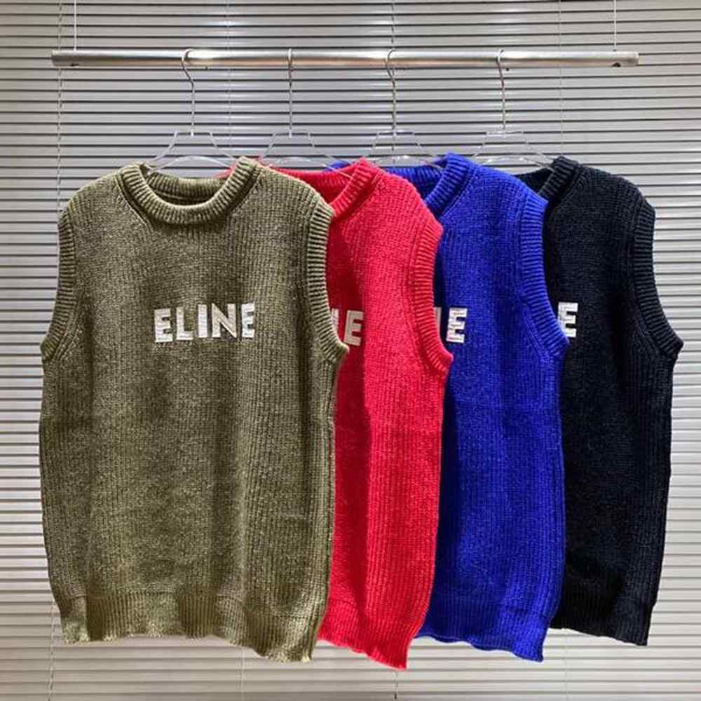 New Men's and Women's Vest Sweater Set Letter Jacquard Shorts Embroidered Short Sleeve T-shirt Set s33x343