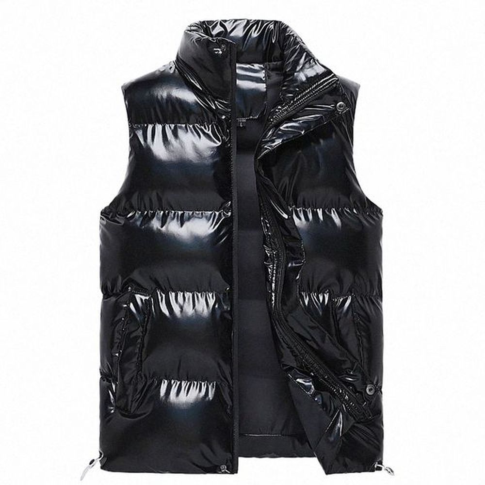 new Men's Sleeveless Jacket Fashion Vest Winter Warm Pockets Cotton Padded Jackets Mens White Black Waistcoat 5Xl q6Xf#