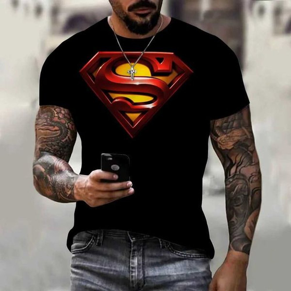 New Mens T-shirt with 3D Printing Summer Loose Fitting Street Fashion Trend Classic Comfortable Short Sleeved ClothingXJ250117