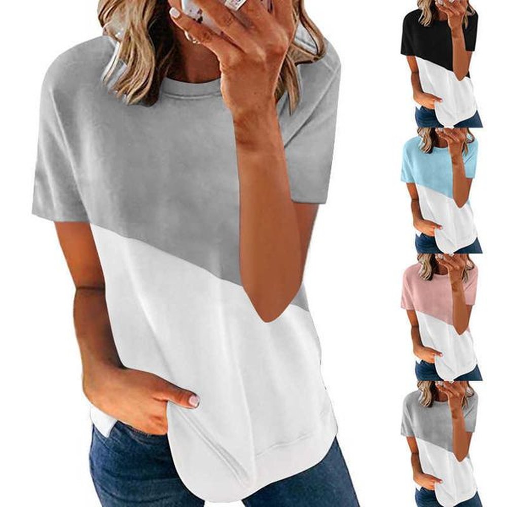 new new womens summer clothing matching color contrast short