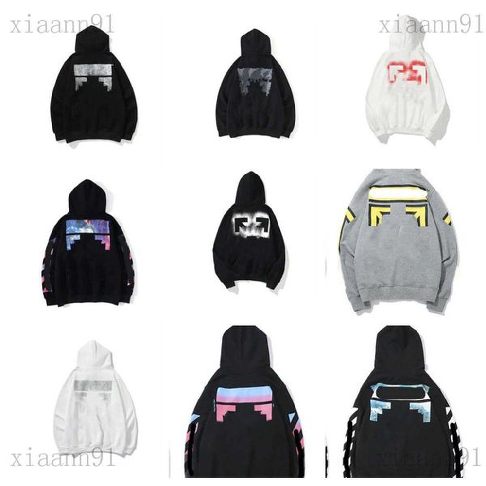 New Off Style Trendy Fashion Sweater Painted Arrow Crow Stripe Loose off Hoodie Mens Women Coatjqm1off offwhite hoodie offs whiteness hoodie