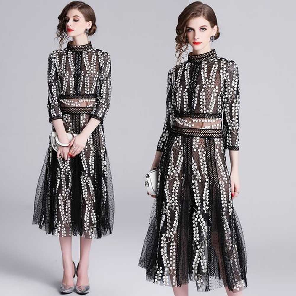 new runway desgin self portrait midcalf womens dress elegant