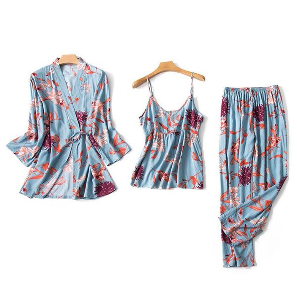 new satin pajamas for women pjs home wear clothes print