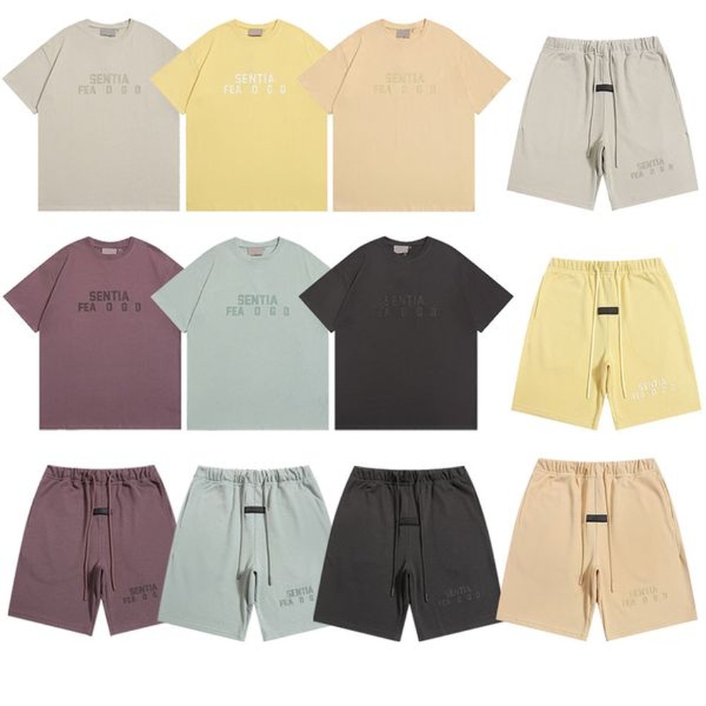 2024 New Streetwear Designer Shirt Mens Shorts Ess Tops Set Men Womens Unisex Sports T Shirts Letter Print Tee Cotton Short Sleeve Oversized