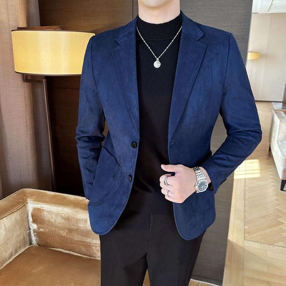 New style Men's High Quality Business Deer Veet Suit Jackets/Male Fashion Slim Fit Solid Color Casual Tuxedo/Man Blazers