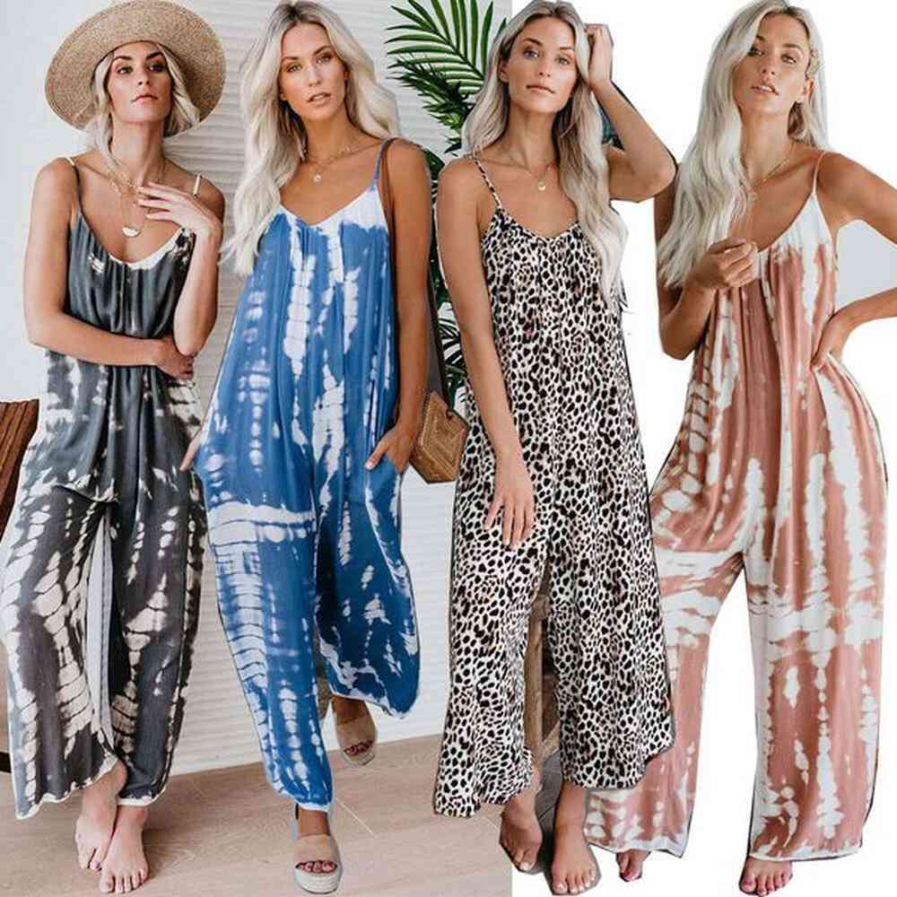 new summer womens jumpsuit suspender sexy wide leg casual