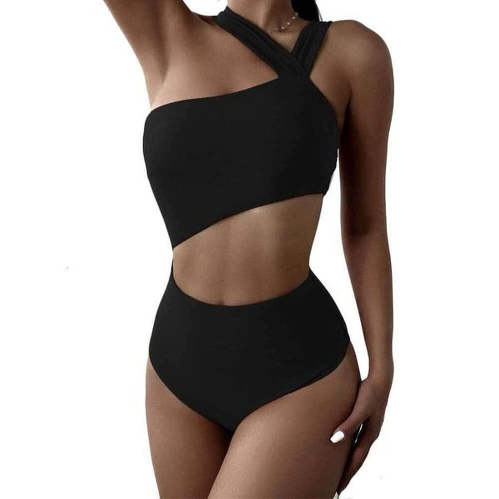 new swimming suit sexy hollow shoulder tight one piece