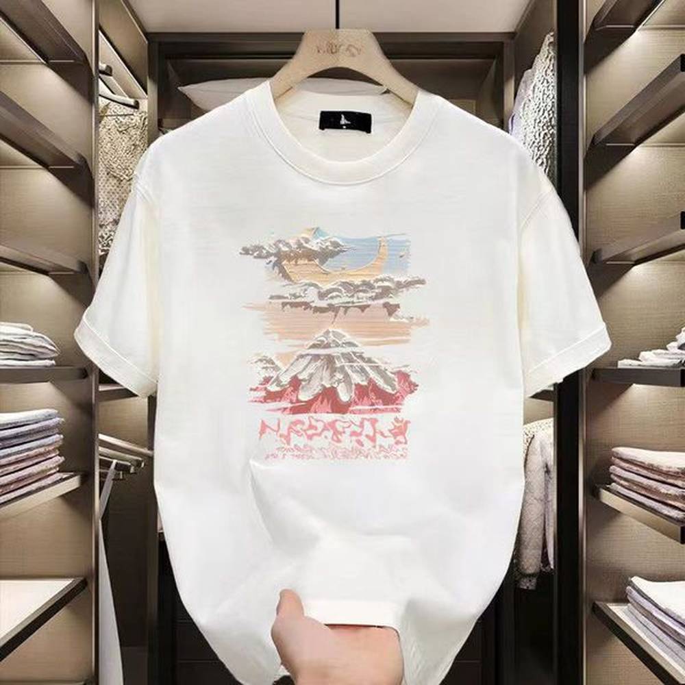 new tshirt fashion simple solid color multicolor men women round