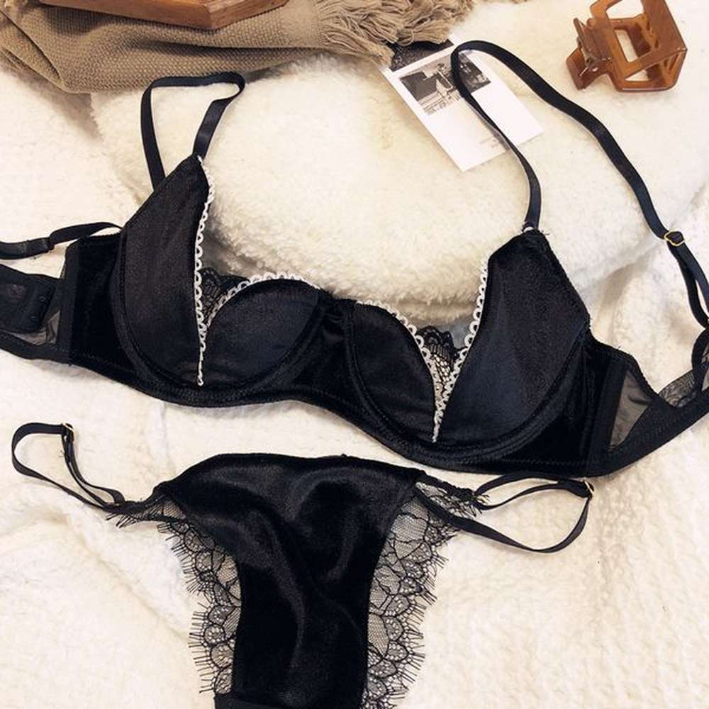 new veet women sexy underwear set thin cotton gerie