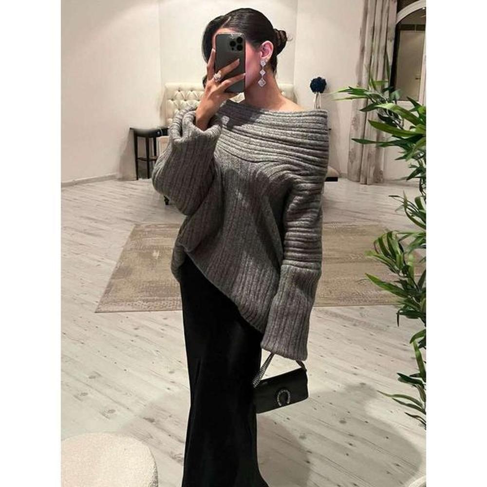 new winter elegant thick irregular loose women casual knit