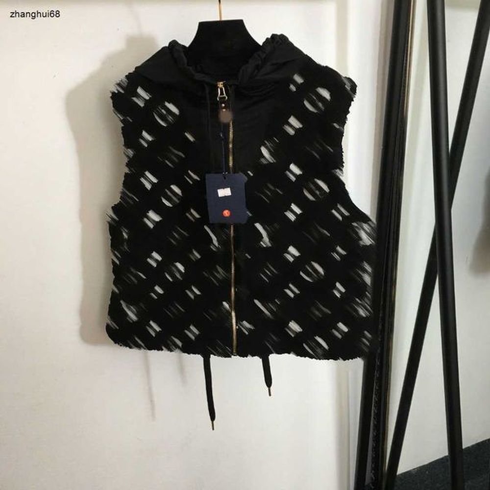 new women vest designer jacket fashion logo warm hooded coat