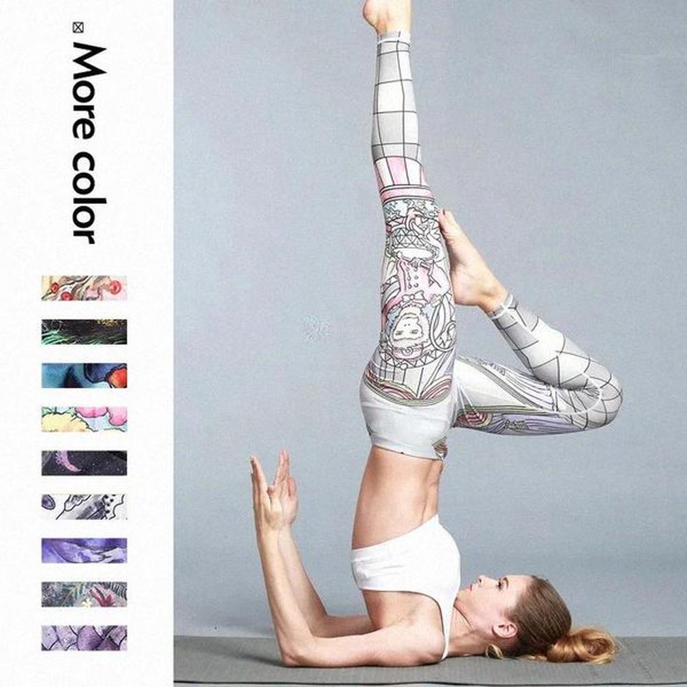 new womens printed stretch tight nineminute pants outdoor sports running