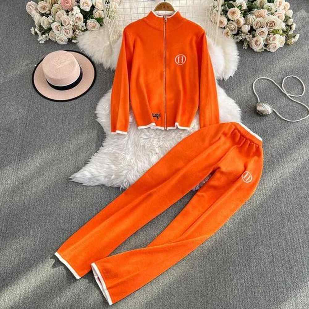 new womens tracksuits knitted suit brand knitted casual suit sweater