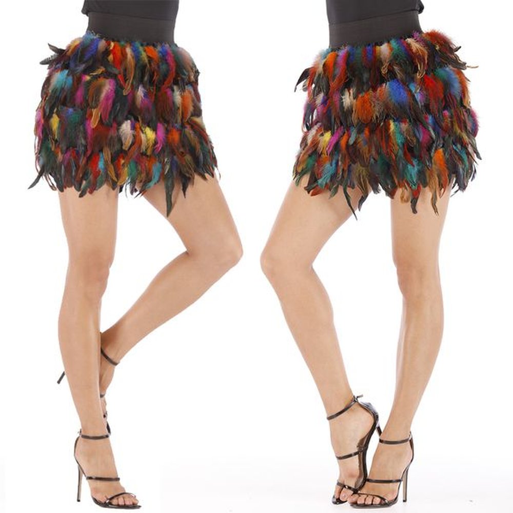newcoming autumn winter feathers skirts soild empire ostrich feathers party