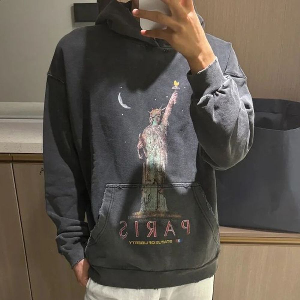 NIGO Mens Spring and Autumn Printed Long Sleeve Loose Black Super Large Hoodie 240905 X240923