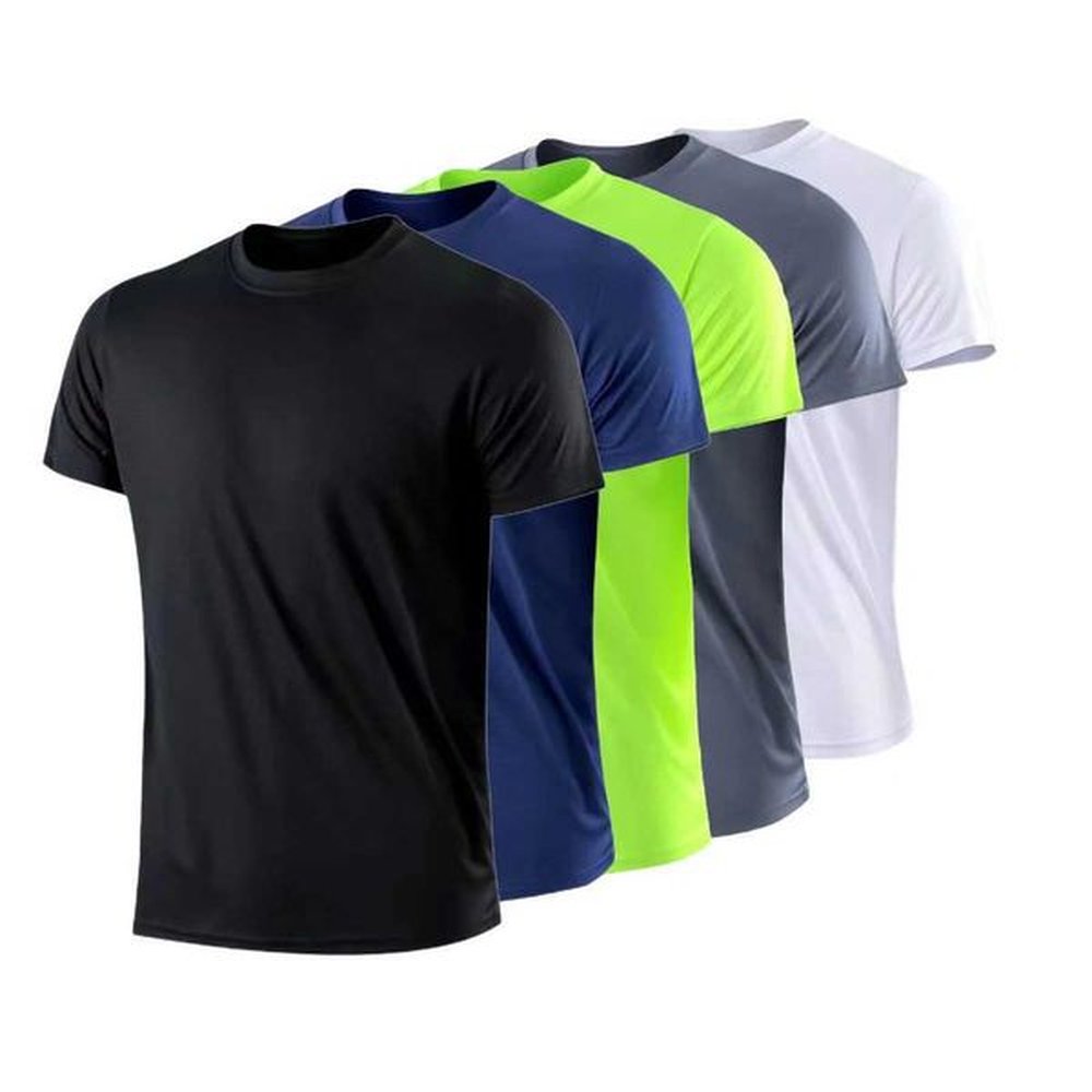 NO Mens Quick Dry Short Sleeve Gym Running Moisture Wicking Round Neck T-Shirt Training Exercise Gym Sport Shirt Tops W250211