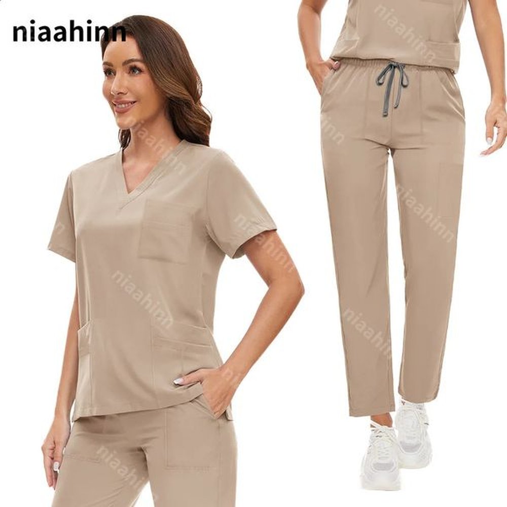 nurse scrubs set women anti wrinkle washable soft hospital uniform