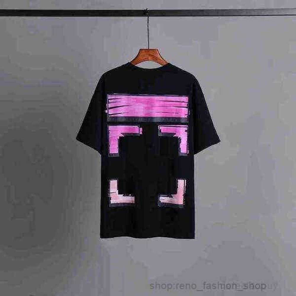 Off Designer Oil Paintting Cotton Short Sleeves t Shirt Mens T-shirt Casual Tee Tops Back Printing of Black White Summer Hip Hop Ow Loose 1