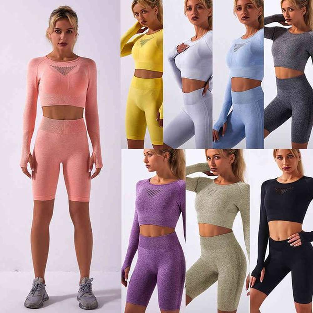 outdoor indoor exercise fitness suit sports long sleeve shorts shark