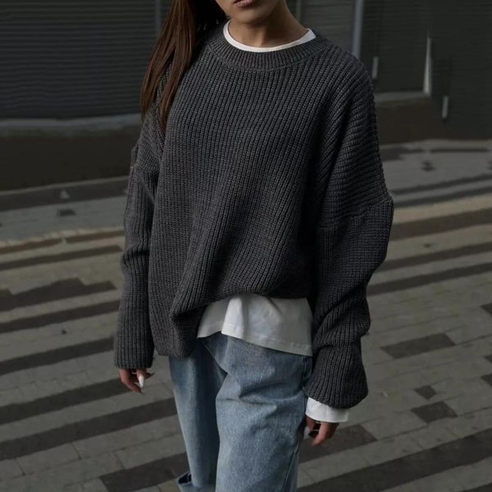 oversize blouse spring and autumn loose knit sweater pullover womens
