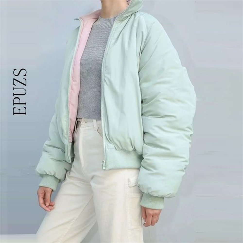 oversize winter plaid parkas fashion reversible baseball bomber jacket long