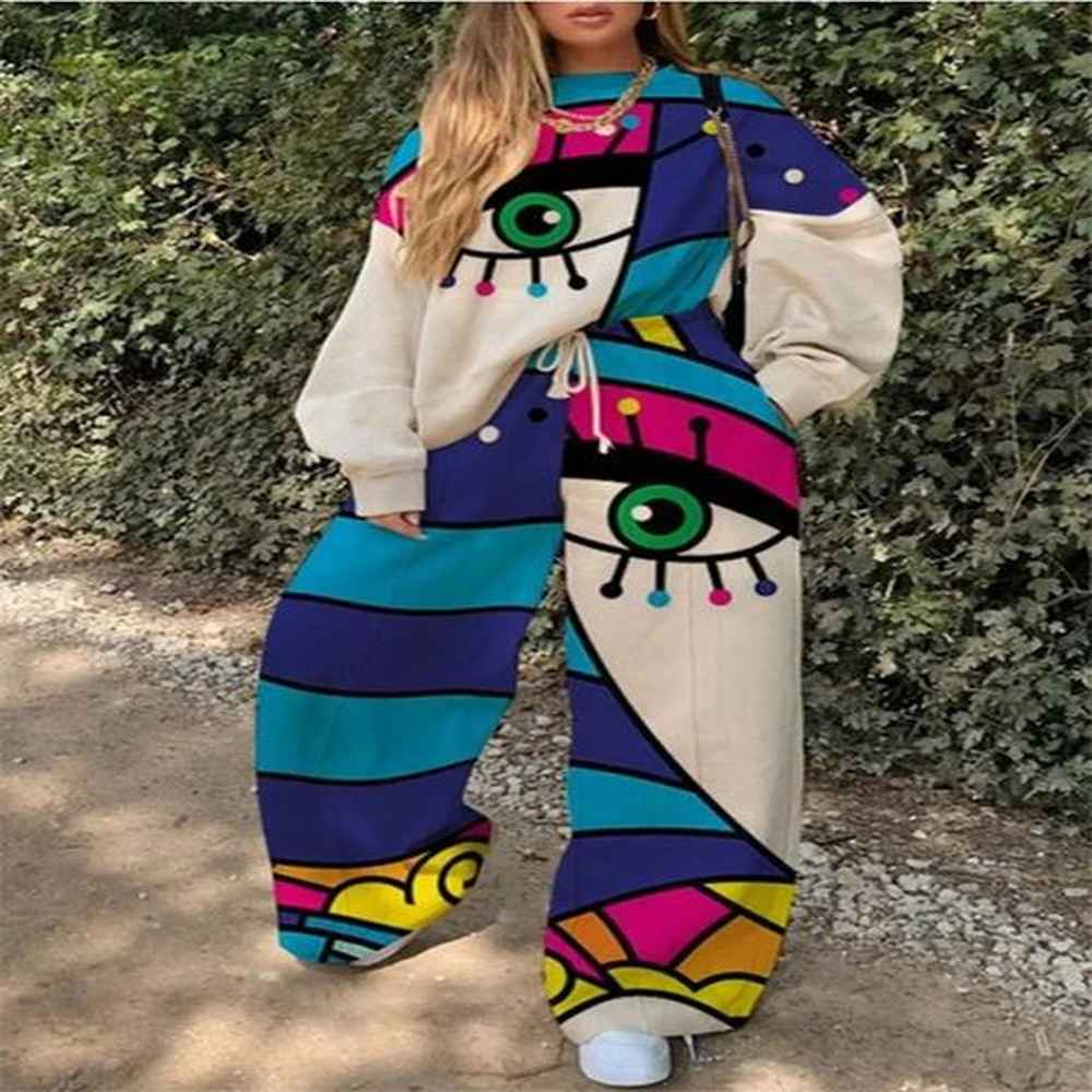 oversized tracksuit women two piece pants sets casual sweatshirt trousers