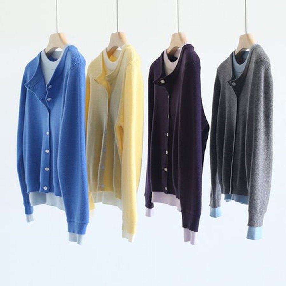 p chic fallwinter layered knitted sweater korean style multicolor collision