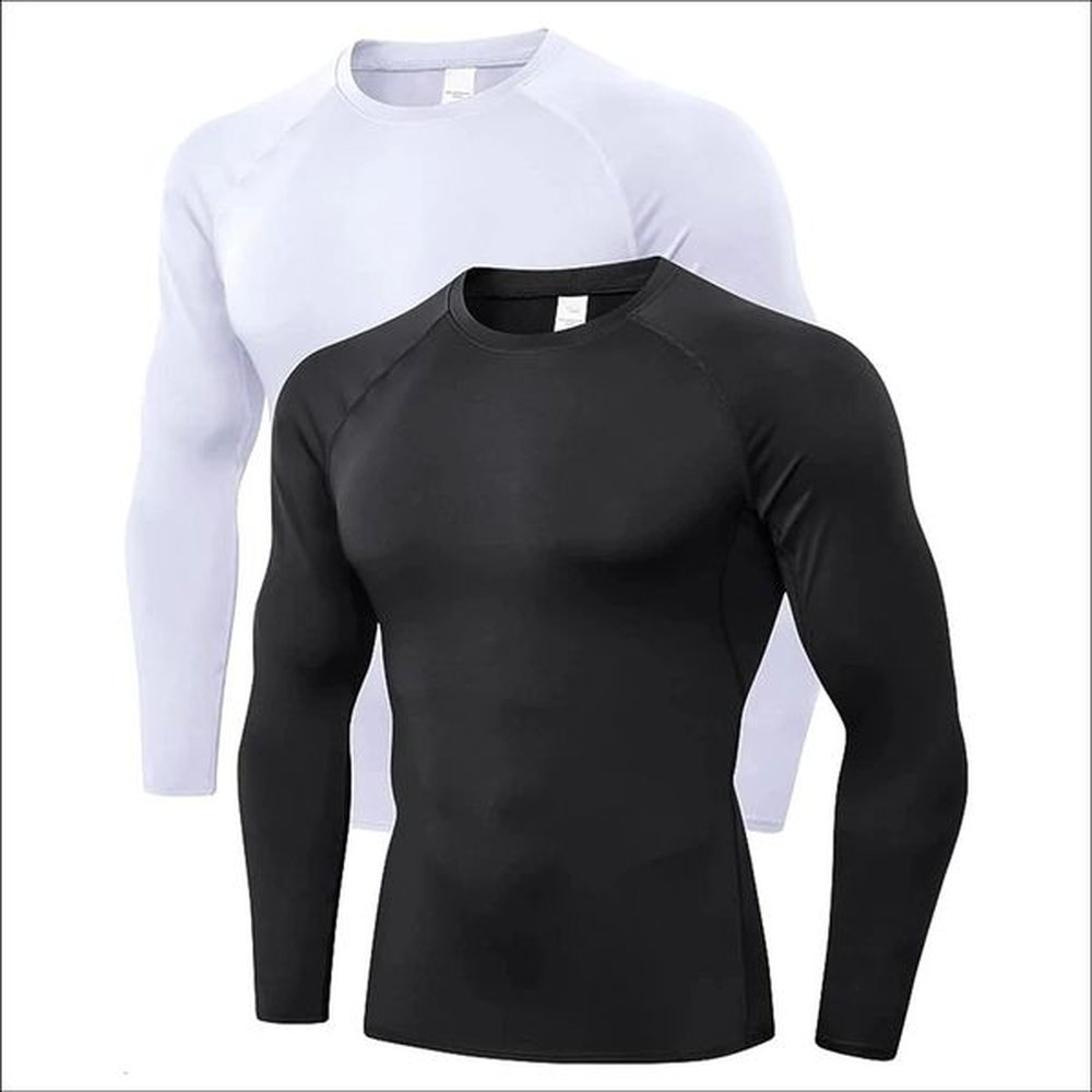 2 Pack Mens Compression Shirts Long Sleeve Athletic Workout Tops Base Layer Quick Dry Sports TShirt Golf women 250211
