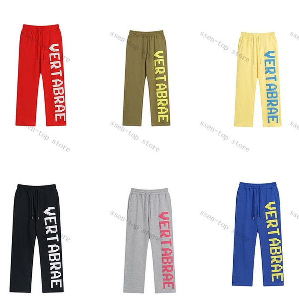 Pants Mens Vertabrae Pants Puff print Letters Sweatpants Men Women Best Quality Jogger Drawstring