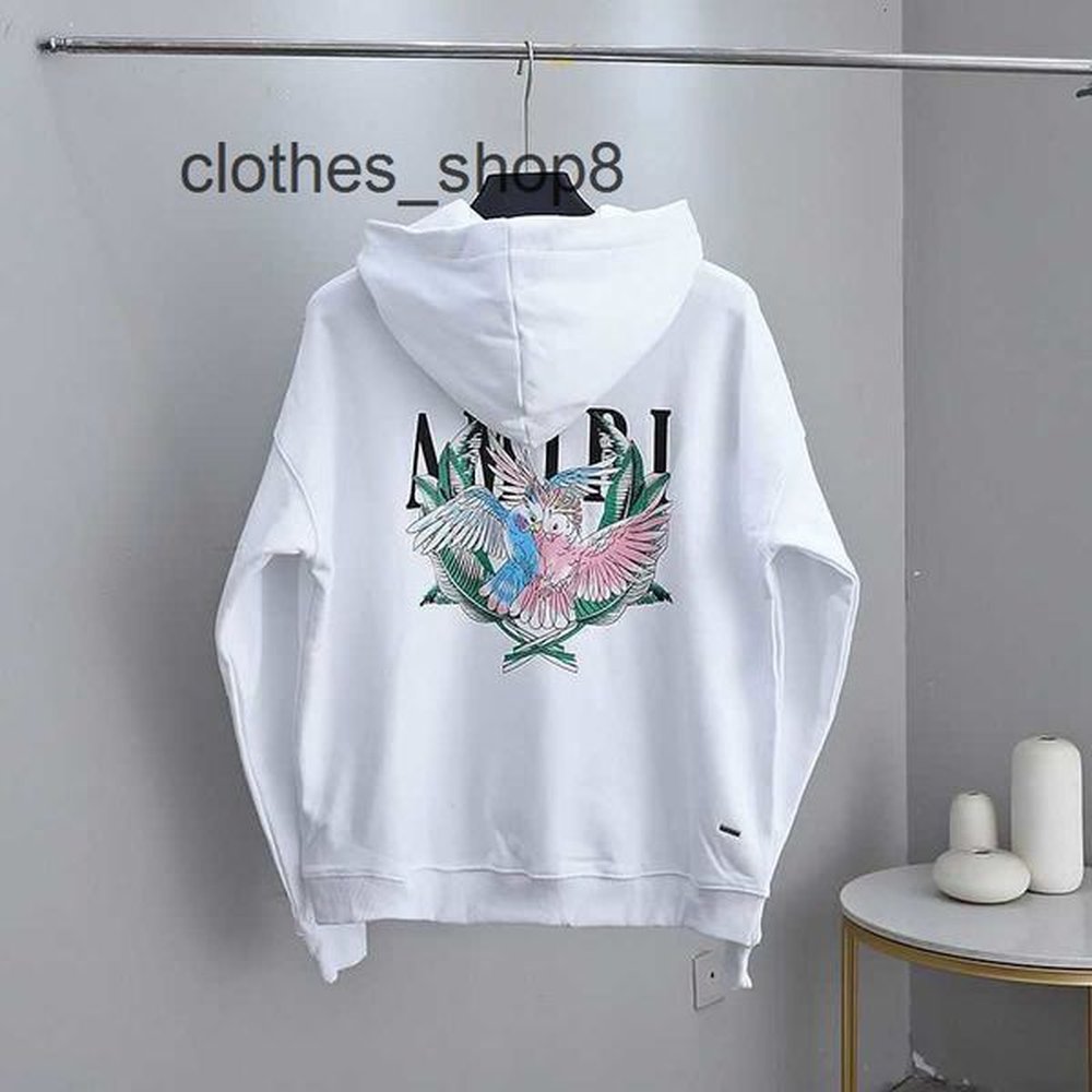 Paradise Sweatshirt Sweat Winter Trendy Amiiry Bird Hoodie Parrot Palm Tree High Street Men and Women Loose Hooded Sweater Trend Coa KEK2