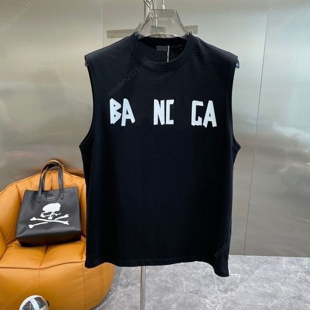paris designer mens womens sleeveless tshirt vest luxury letter graphic