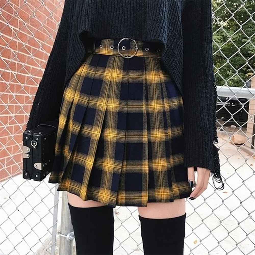 paris girl spring summer harajuku women fashion skirts cute yellow