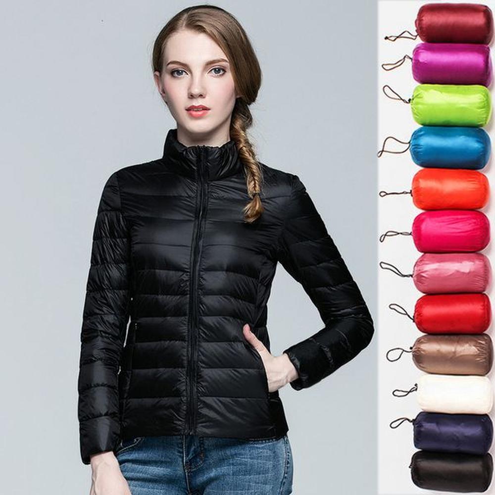 parka women ultralight thin jacket autumn winter slim short