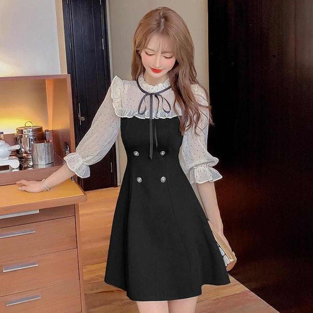 party dresses lizi cute polka dot women onepiece dress korean