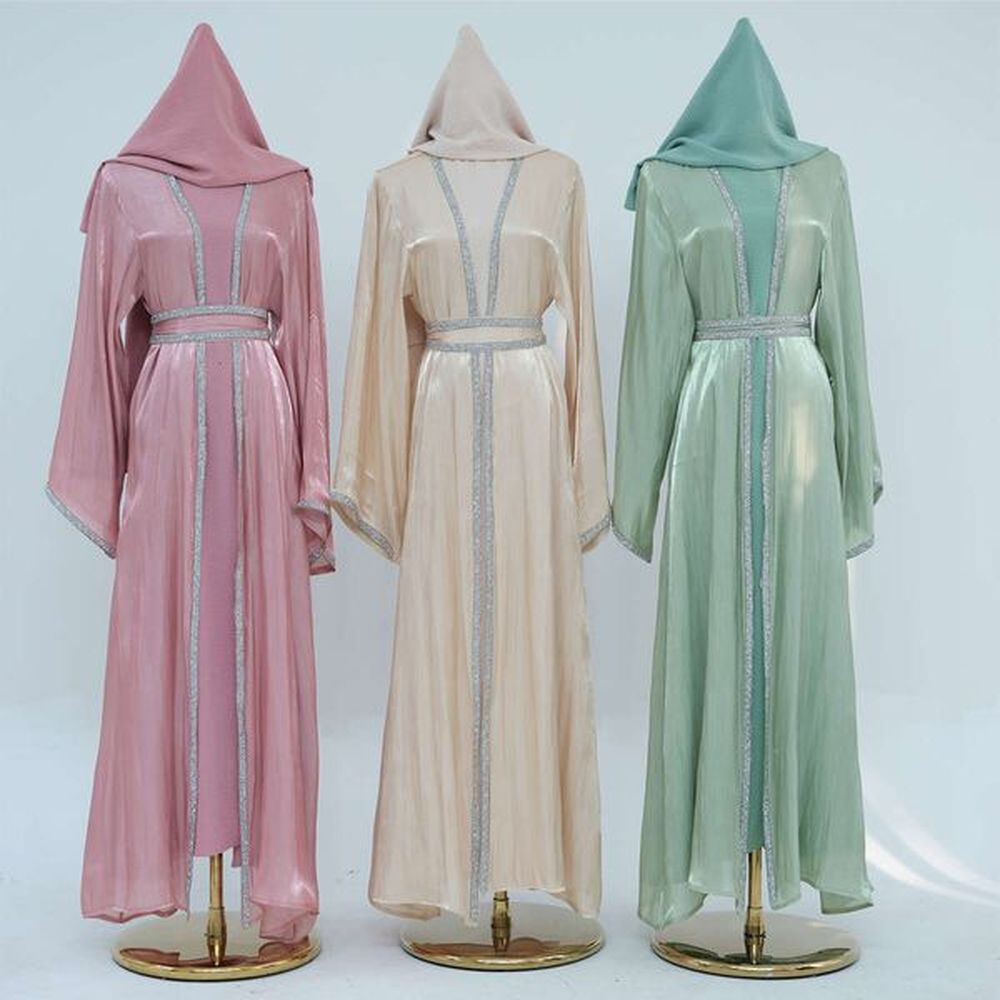 party dubai abaya sheer and shiny fabric kimono muslim women