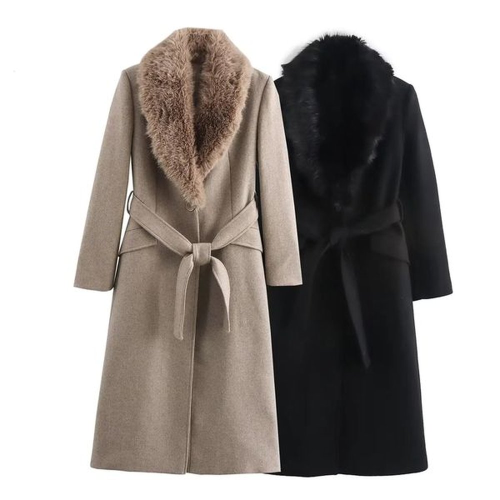 pb za winter womens clothing style simple slim loose artificial