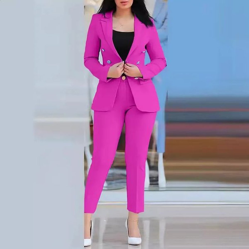 pcs women office clothing set long sleeve blazer jacket high