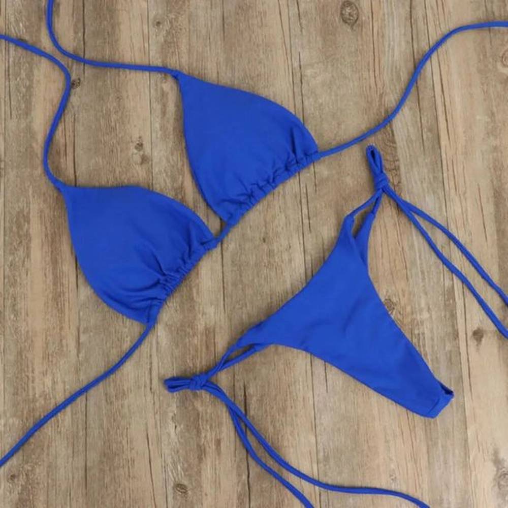 pcsset chic women swimwear pure colors simple quick dry