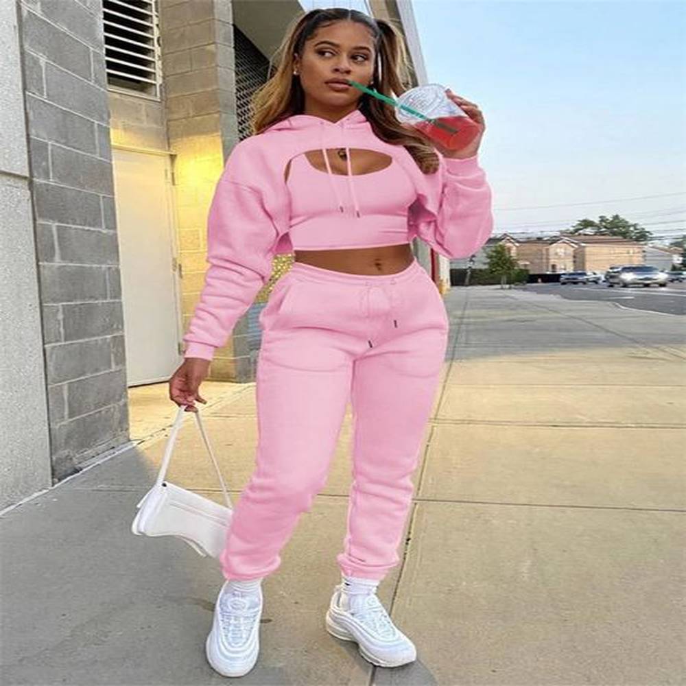 piece set women autumn solid color fitness sports pants