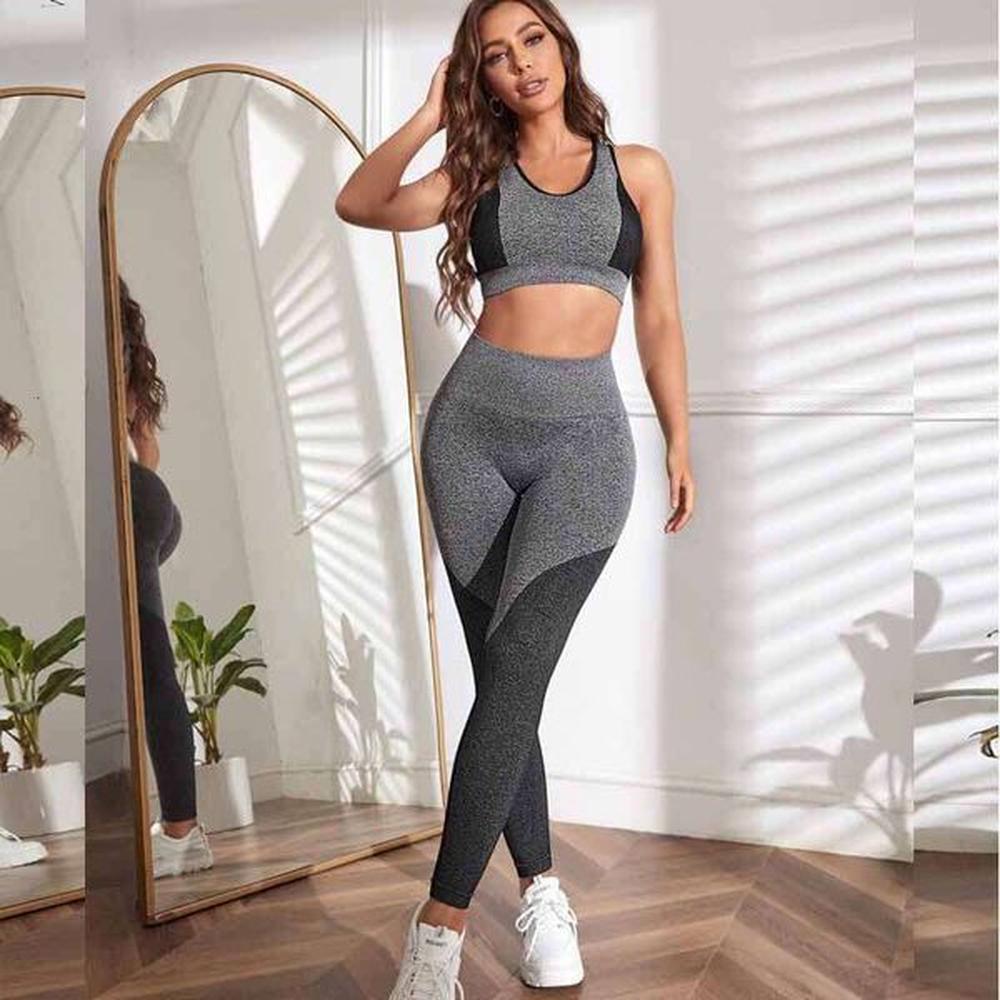 piece yoga set women sportswear gym leggings fiess bra
