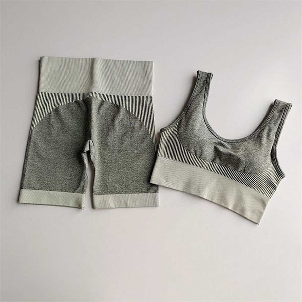 pieces seamless yoga set workout clothes women sports bra